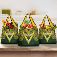 Australia Rugby Custom Grocery Bag Aboriginal Art Sporty Style LT03 3-pack One Size Green - Polynesian Pride