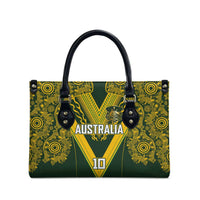 Australia Rugby Custom Leather Bag Aboriginal Art Sporty Style - Polynesian Pride