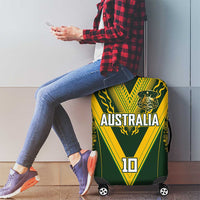 Australia Rugby Custom Luggage Cover Aboriginal Art Sporty Style - Polynesian Pride