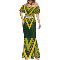 Australia Rugby Custom Mermaid Dress Aboriginal Art Sporty Style - Polynesian Pride