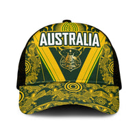 Australia Rugby Mesh Trucker Cap Aboriginal Art Sporty Style - Polynesian Pride