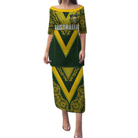 Australia Rugby Custom Puletasi Aboriginal Art Sporty Style - Polynesian Pride