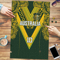 Australia Rugby Custom Puzzle Aboriginal Art Sporty Style LT03 Green - Polynesian Pride