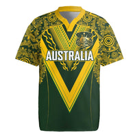 Australia Rugby Custom Rugby Jersey Aboriginal Art Sporty Style LT03 Green - Polynesian Pride