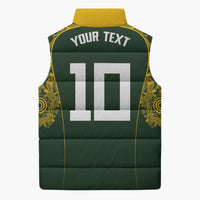 Australia Rugby Custom Sleeveless Puffer Jacket Aboriginal Art Sporty Style LT03 - Polynesian Pride