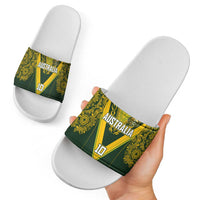 Australia Rugby Custom Slide Sandals Aboriginal Art Sporty Style LT03 - Polynesian Pride