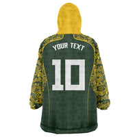 Australia Rugby Custom Wearable Blanket Hoodie Aboriginal Art Sporty Style LT03 - Polynesian Pride
