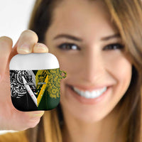 Aotearoa Australia Rugby AirPods Case Maori and Aboriginal Art Sporty Style LT03 Green - Polynesian Pride