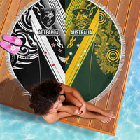 Aotearoa Australia Rugby Beach Blanket Maori and Aboriginal Art Sporty Style LT03 - Polynesian Pride
