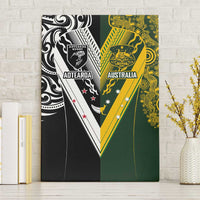 Aotearoa Australia Rugby Canvas Wall Art Maori and Aboriginal Art Sporty Style LT03 Without Frame Green - Polynesian Pride