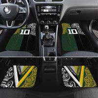 Aotearoa Australia Rugby Car Mats Maori and Aboriginal Art Sporty Style LT03 Set 4pcs Green - Polynesian Pride