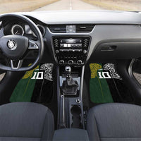Aotearoa Australia Rugby Car Mats Maori and Aboriginal Art Sporty Style LT03 Set 2pcs - Front Green - Polynesian Pride