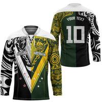 Aotearoa Australia Rugby Custom Hockey Jersey Maori and Aboriginal Art Sporty Style LT03 - Polynesian Pride