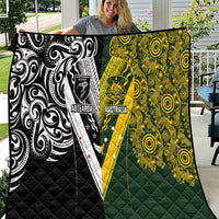 Aotearoa Australia Rugby Quilt Maori and Aboriginal Art Sporty Style - Polynesian Pride
