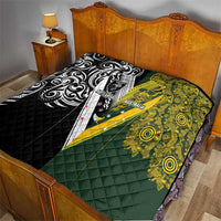 Aotearoa Australia Rugby Quilt Maori and Aboriginal Art Sporty Style - Polynesian Pride