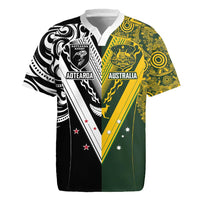 Aotearoa Australia Rugby Custom Rugby Jersey Maori and Aboriginal Art Sporty Style LT03 Green - Polynesian Pride