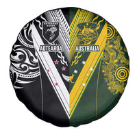Aotearoa Australia Rugby Spare Tire Cover Maori and Aboriginal Art Sporty Style - Polynesian Pride