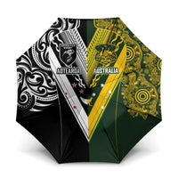 Aotearoa Australia Rugby Umbrella Maori and Aboriginal Art Sporty Style - Polynesian Pride