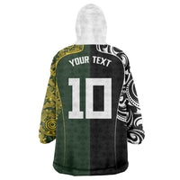 Aotearoa Australia Rugby Custom Wearable Blanket Hoodie Maori and Aboriginal Art Sporty Style - Polynesian Pride