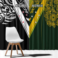 Aotearoa Australia Rugby Window Curtain Maori and Aboriginal Art Sporty Style - Polynesian Pride