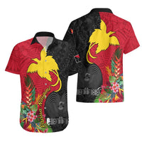 Papua New Guinea Hawaiian Shirt Birds Of Paradise Mix Tropical Flower Polynesian Pattern LT03 - Polynesian Pride