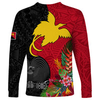 Papua New Guinea Long Sleeve Shirt Birds Of Paradise Mix Tropical Flower Polynesian Pattern LT03 - Polynesian Pride
