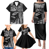 Hawaiian Reef Triggerfish Family Matching Puletasi and Hawaiian Shirt Polynesian Art with Tribal Humuhumunukunukuapua'a LT03 - Polynesian Pride