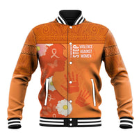 International Day for the Elimination of Violence Against Women Baseball Jacket Polynesian Pattern LT03 Unisex Orange - Polynesian Pride
