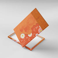 International Day for the Elimination of Violence Against Women Canvas Wall Art Polynesian Pattern LT03 With Frame Orange - Polynesian Pride