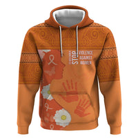 International Day for the Elimination of Violence Against Women Hoodie Polynesian Pattern LT03 Pullover Hoodie Orange - Polynesian Pride