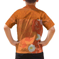 International Day for the Elimination of Violence Against Women Kid Hawaiian Shirt Polynesian Pattern