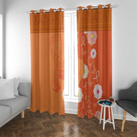 International Day for the Elimination of Violence Against Women Window Curtain Polynesian Pattern LT03 With Grommets Orange - Polynesian Pride