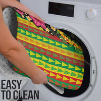 Hawaiian Independence Day Bathroom Set Kanaka Maoli Symbols With Tapa Motifs and Tropical Plants - Polynesian Pride