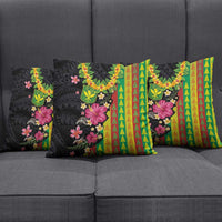 Hawaiian Independence Day Pillow Cover Kanaka Maoli Symbols With Tapa Motifs and Tropical Plants - Polynesian Pride