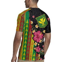 Hawaiian Independence Day Rugby Jersey Kanaka Maoli Symbols With Tapa Motifs and Tropical Plants - Polynesian Pride