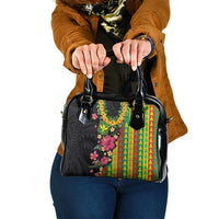 Hawaiian Independence Day Shoulder Handbag Kanaka Maoli Symbols With Tapa Motifs and Tropical Plants - Polynesian Pride