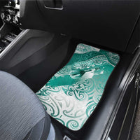 Personalised New Zealand Aotearoa Darts Masters Car Mats Maori Art Tattoo with Tribal Dart Symbol Teal Color - Polynesian Pride