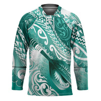 Personalised New Zealand Aotearoa Darts Masters Hockey Jersey Maori Art Tattoo with Tribal Dart Symbol Teal Color - Polynesian Pride