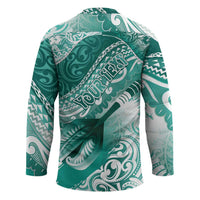Personalised New Zealand Aotearoa Darts Masters Hockey Jersey Maori Art Tattoo with Tribal Dart Symbol Teal Color - Polynesian Pride
