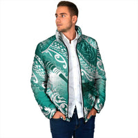 Personalised New Zealand Aotearoa Darts Masters Padded Jacket Maori Art Tattoo with Tribal Dart Symbol Teal Color - Polynesian Pride