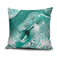 Personalised New Zealand Aotearoa Darts Masters Pillow Cover Maori Art Tattoo with Tribal Dart Symbol Teal Color - Polynesian Pride