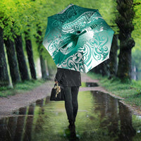 Personalised New Zealand Aotearoa Darts Masters Umbrella Maori Art Tattoo with Tribal Dart Symbol Teal Color - Polynesian Pride