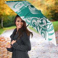 Personalised New Zealand Aotearoa Darts Masters Umbrella Maori Art Tattoo with Tribal Dart Symbol Teal Color - Polynesian Pride