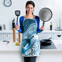 Personalised New Zealand Aotearoa Darts Masters Apron Maori Art Tattoo with Tribal Dart Symbol Blue - Polynesian Pride