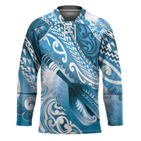 Personalised New Zealand Aotearoa Darts Masters Hockey Jersey Maori Art Tattoo with Tribal Dart Symbol Blue - Polynesian Pride