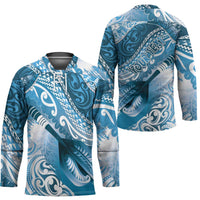 Personalised New Zealand Aotearoa Darts Masters Hockey Jersey Maori Art Tattoo with Tribal Dart Symbol Blue - Polynesian Pride
