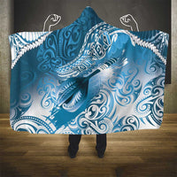 Personalised New Zealand Aotearoa Darts Masters Hooded Blanket Maori Art Tattoo with Tribal Dart Symbol Blue - Polynesian Pride