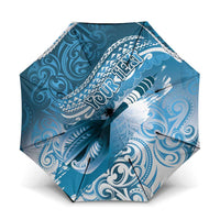 Personalised New Zealand Aotearoa Darts Masters Umbrella Maori Art Tattoo with Tribal Dart Symbol Blue - Polynesian Pride