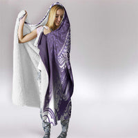 Personalised New Zealand Aotearoa Darts Masters Hooded Blanket Maori Art Tattoo with Tribal Dart Symbol Purple - Polynesian Pride