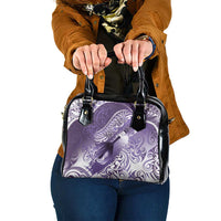Personalised New Zealand Aotearoa Darts Masters Shoulder Handbag Maori Art Tattoo with Tribal Dart Symbol Purple - Polynesian Pride